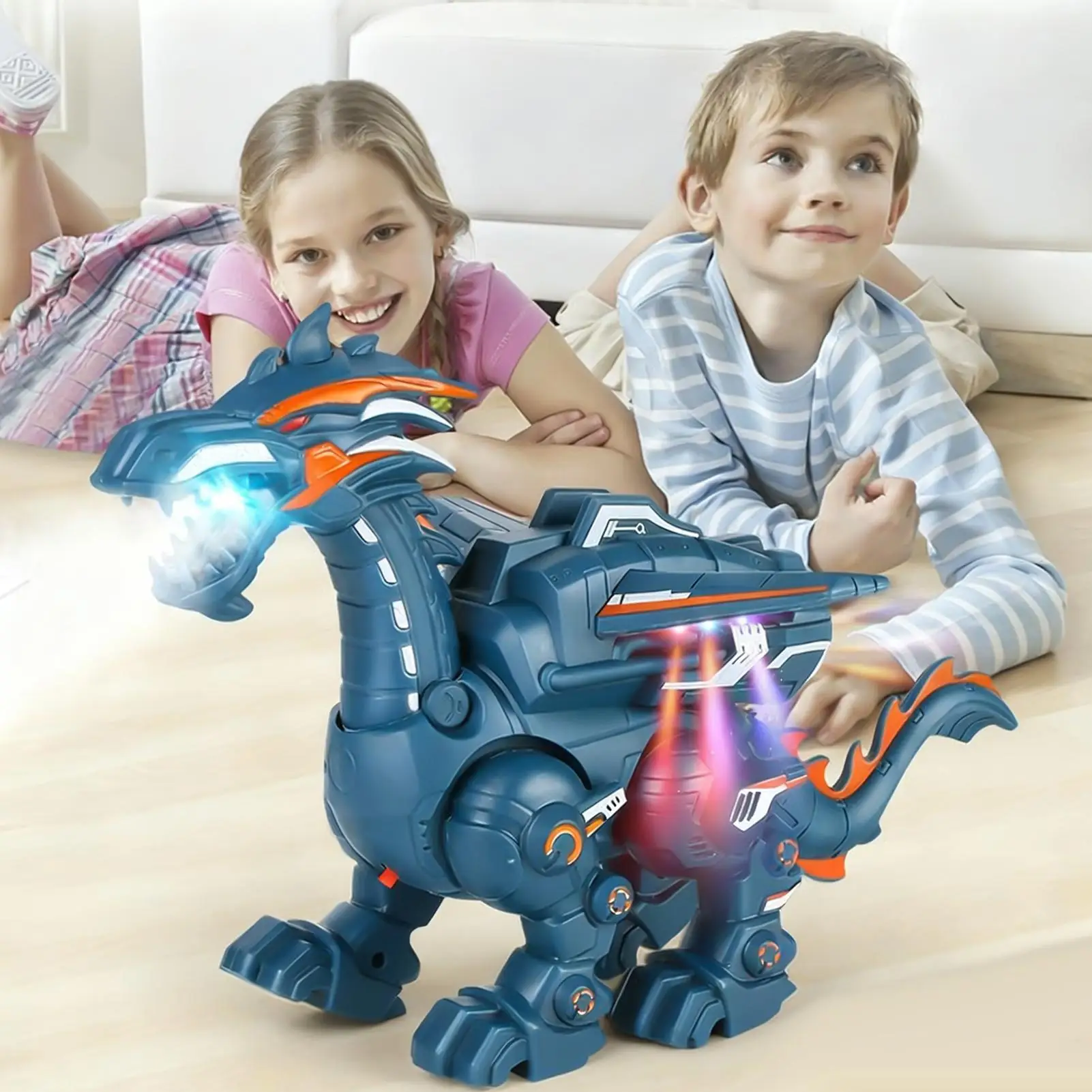 Attività educativa del dinosauro robot con luce spray Robot da passeggio Giocattoli del dinosauro per le ragazze dei ragazzi 3-12 Festa di compleanno a casa