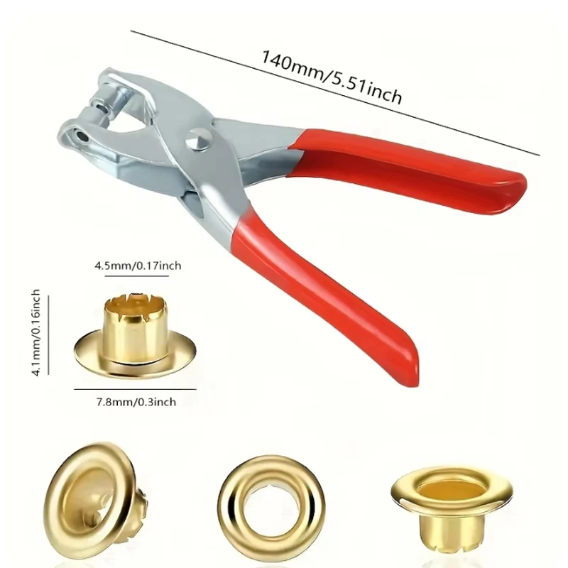 1 Set 1/4 Inch Grommet Eyelet Plier Set, Eyelet Hole Punch Pliers Kit With 30 Metal Eyelets, Grommet Tool Kit For Leather Cloth