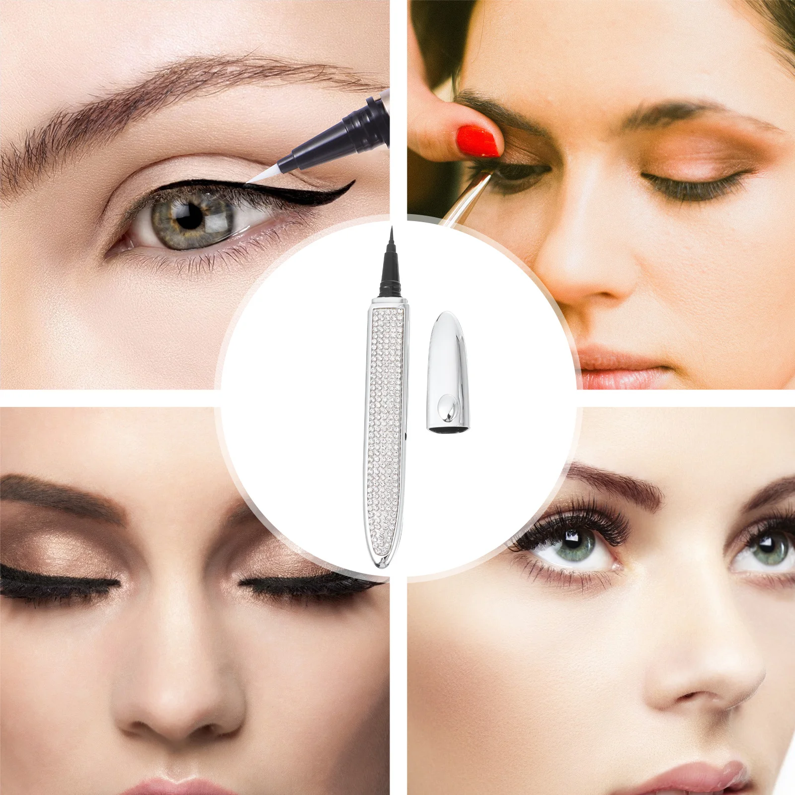 Nicht-Verlaufender Eyeliner Selbstklebender Schnelltrocknender Flüssiger Make-up Eyeliner Stift Einfach Anzuwendende Werkzeuge Selbstklebender Eyeliner