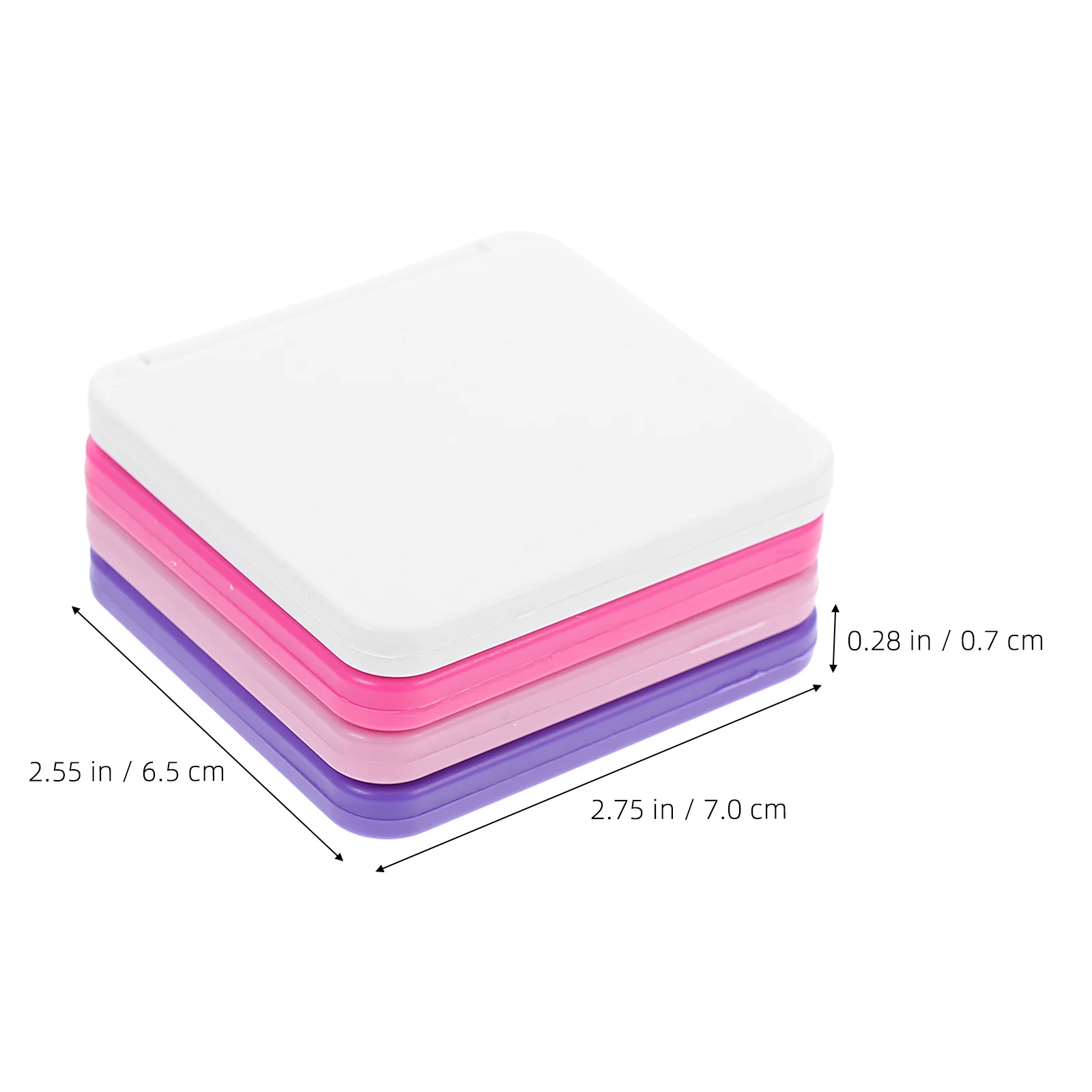 4 pçs portátil dobrável mini espelho de maquiagem dupla face hd reflexão viagem compacto pequeno espelho de bolso portátil