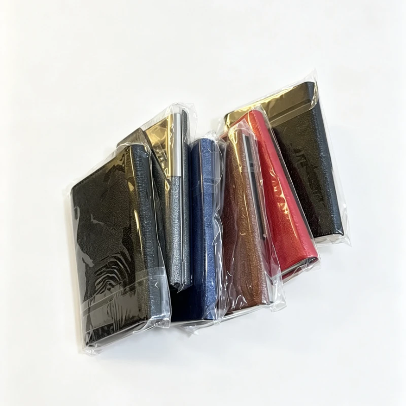 95*63mm Business Card Holder with Magnetic PU Leather Stainless Steel Business Card Case ID Name Card Case for Men Women Office