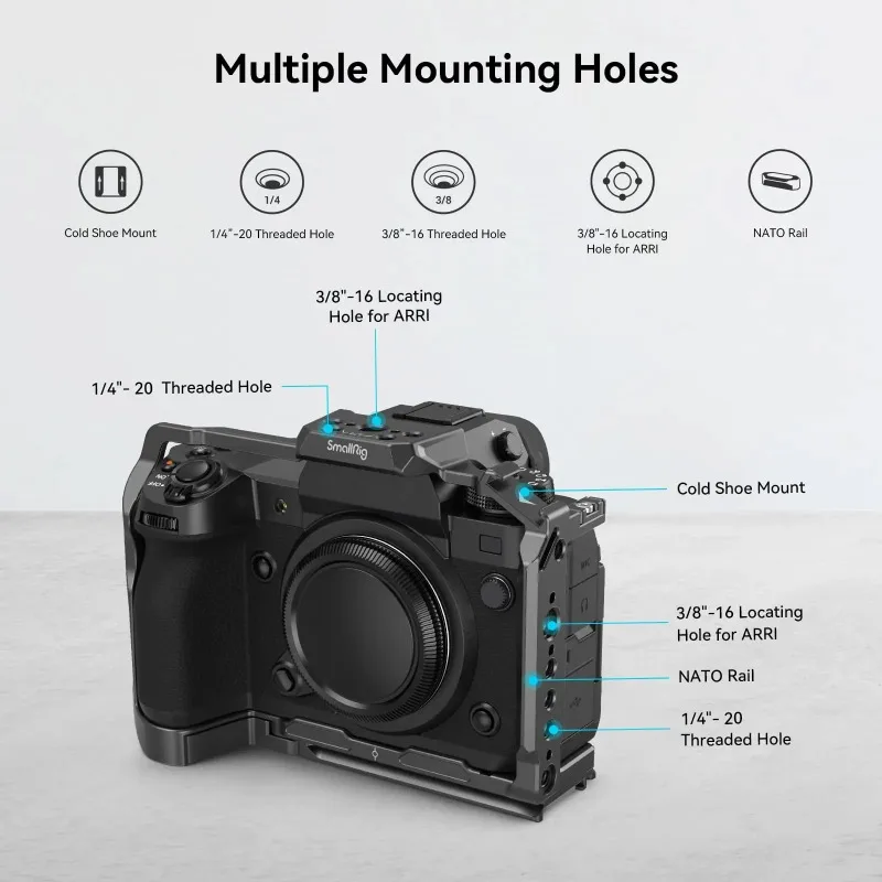 SmallRig 3934 Camera Cage for FUJIFILM X-H2 / X-H2S Aluminum Alloy Video Making Camera Rig with NATO Rails Quick Release Plate