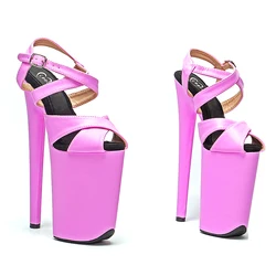 Leecabe 23CM/9inches light purple PU upper fashion trend exotic sexy romantic Platform Sexy  High Heels Sandals Pole Dance shoes