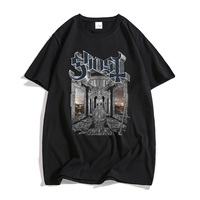 Cotton Summer Mens T Tshirts Ghost Band Skeletá Satanized Album T-shirt Heavy Mental Fashion Printing Tshirt Unisex Streetwear