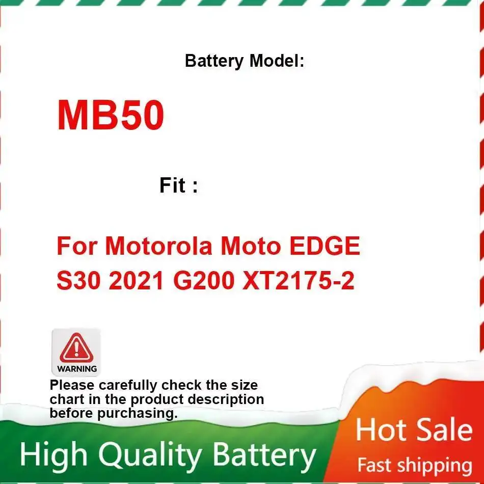 

For Motorola Moto Edge S30 2021 G200 XT2175-2 Mobile Phone Battery Strong Compatibility 5000Mah MB50