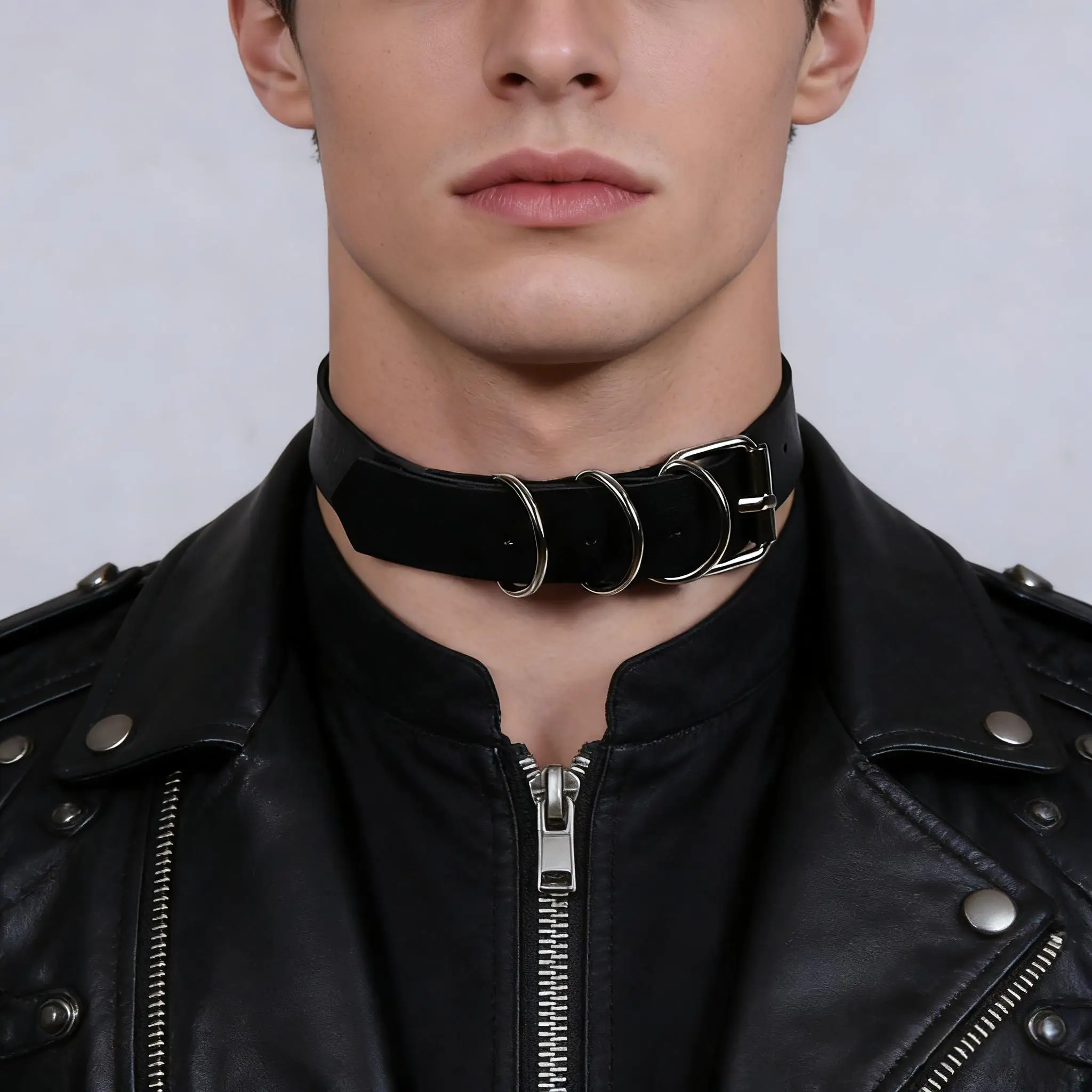 

Punk Choker Necklace – Black Faux Leather Collar with Square Studs for Gothic, Rock, Costume, Cosplay, and Alternative Fashion S
