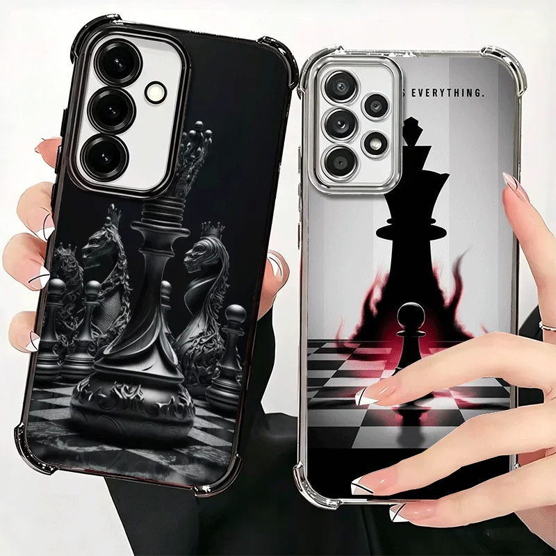 Competitive Chess Game Plating Phone Case For Samsung A17 A57 A27 A37 A16 A56 A26 A36 A15 A55 A25 A35 A14 A54 A24 A34 A13 A53 A2