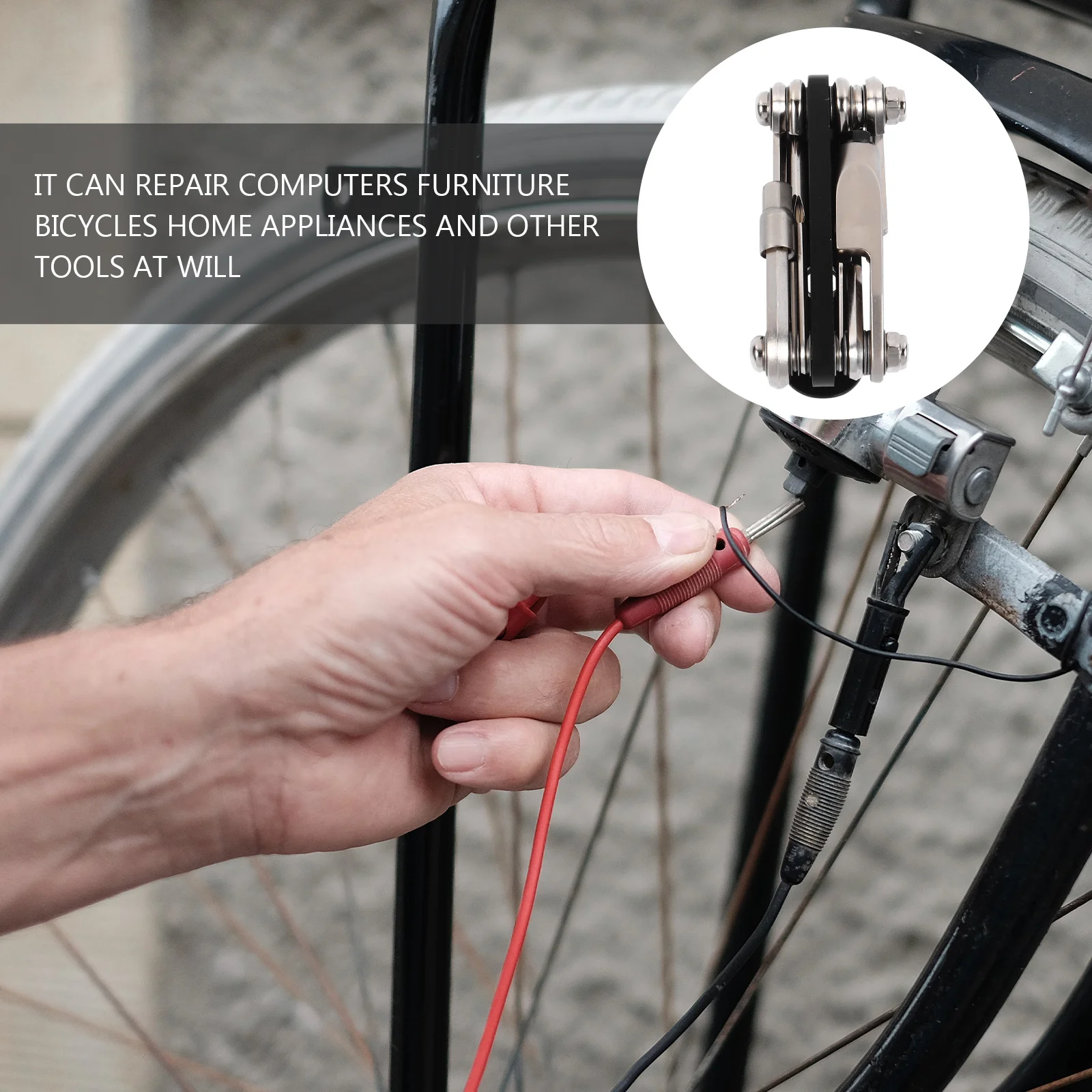 

1Pcs Bike Supply Practical Repairing Wrench Compact Multi Tool for Cyclists Bike Wrench Repair Tool Home Spanner