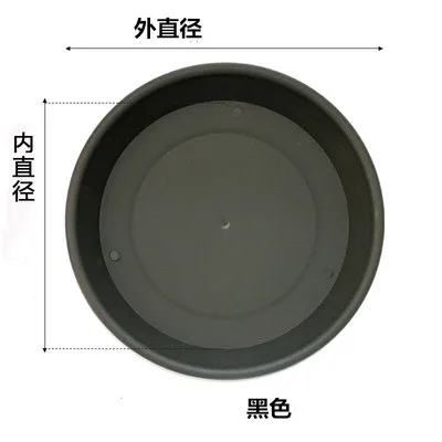 

5pcs Flower Pot Plastic Saucer Drip Tray Round Design Water Absorber For Indoor Outdoor Use Durable Thickened Pp Material Black