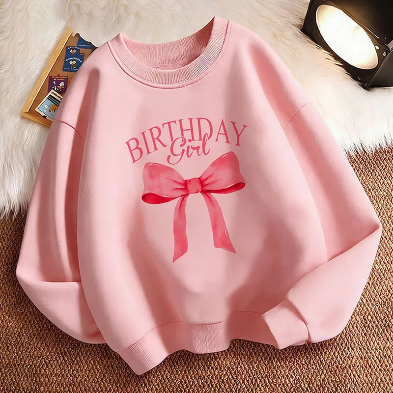 Lässiger Kinder-Sweatshirt-Pullover Frühling Geburtstag Mädchen Rundhals Grafik-Print Hoodie Junge/Mädchen Kinder-Kapuzenpullover