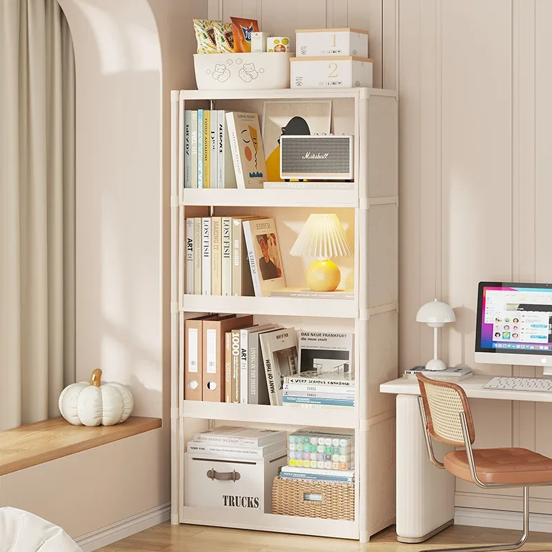 DSA Bookcase Shelf Household Book Storage File Cabinet Floor to the wall Student dormitory Dust-proof bookshelf with cabinet view 2