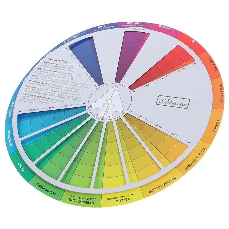 

Paper Card Color Mixing Wheel Ink Round Central Circle Rotates Tattoo Nail Mix Guide Central Circle Rotate Accessory