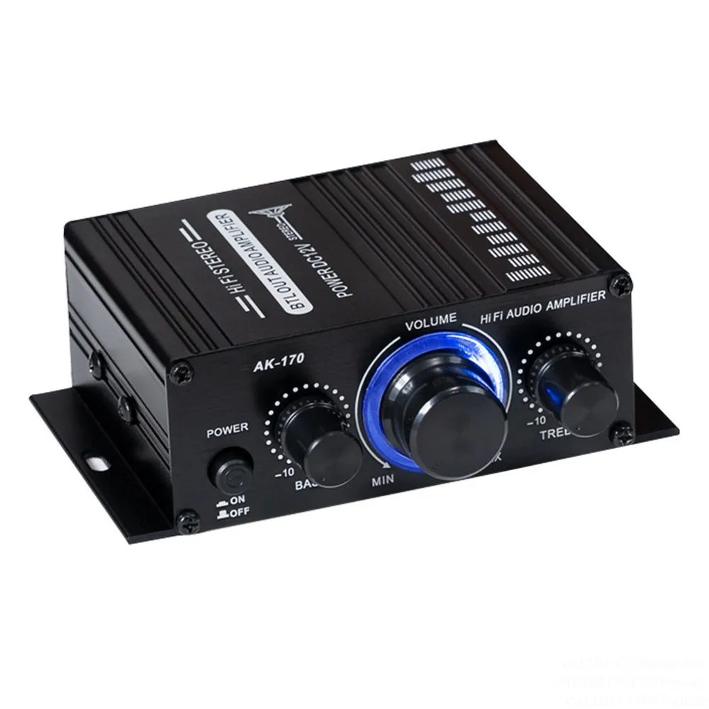 AK-170 mini small pure power amplifier home computer audio 2.0 channel high fidelity power amplifier DC12V