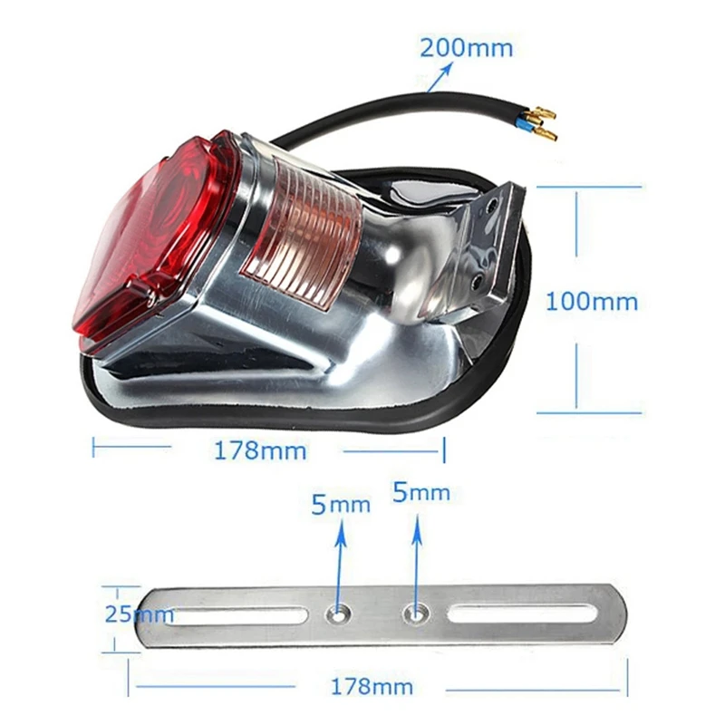 Universal Motorcycle Tail Light Bulb Mount Plate Turn Signal Rear Tail Brake Stop Lamp For Choppers Cruisers Classic