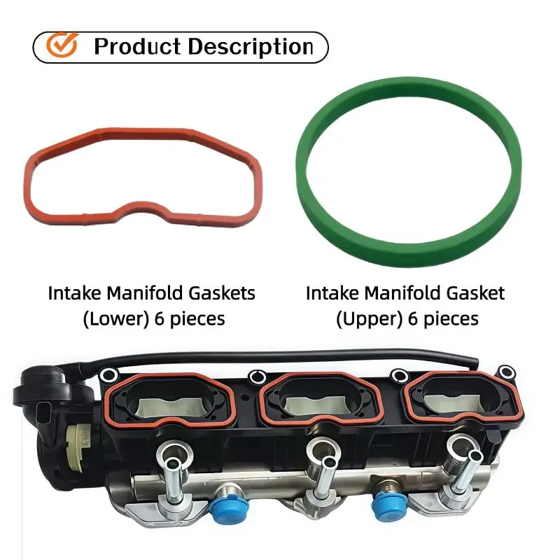 12Pcs Upper & Lower Intake Manifold Gaskets 079129717B 079129717D 079129717A For Audi A4 A5 A6 A7 A8 Q5 Q7 S4 S5 VW Touareg 3.0T