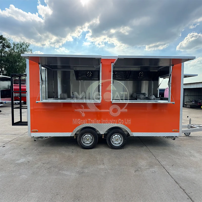 Multifunctional Outdoor Food Trailer Towable Snack Vendor Cart for Markets And Campsites Universal Mobile Kitchen