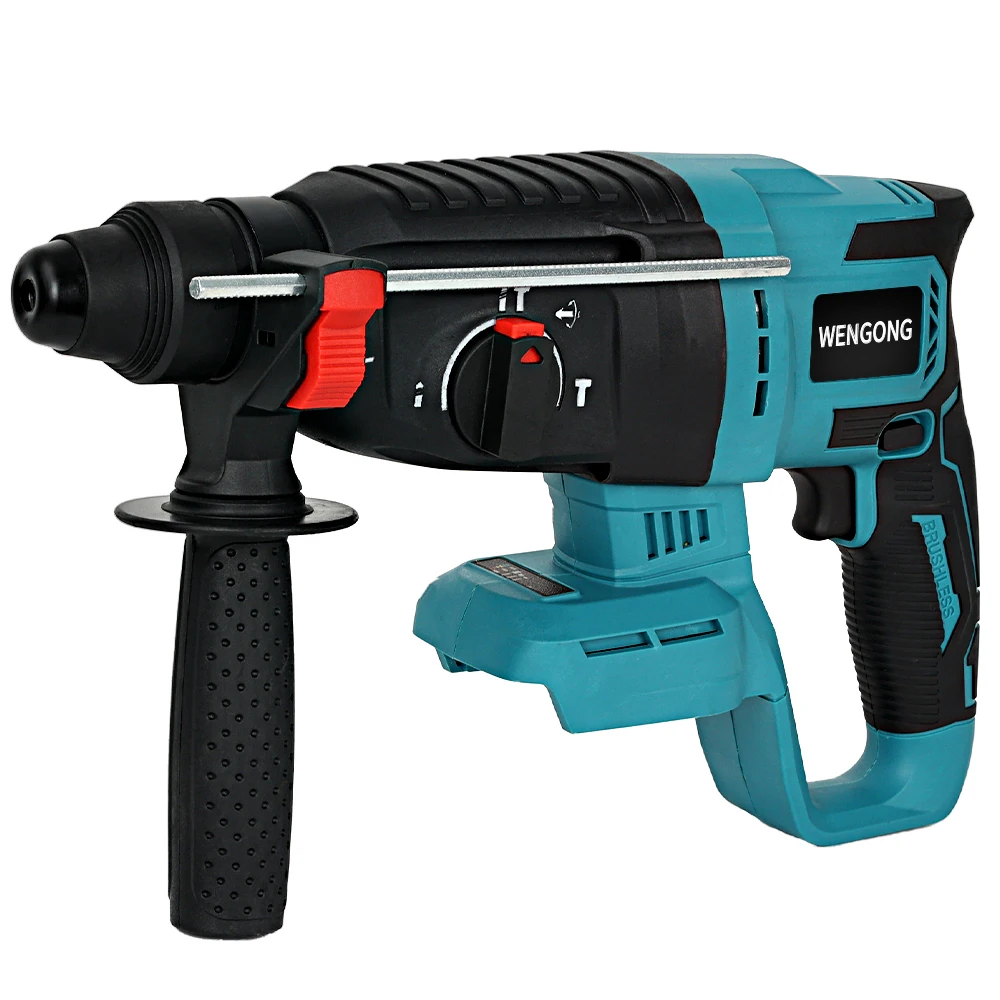 sem Escova Martelo Rotativo Broca sem Fio Recarregável Martelo Elétrico Broca de Impacto Perfurador Caber Makita 18v Bateria 18v 26 mm