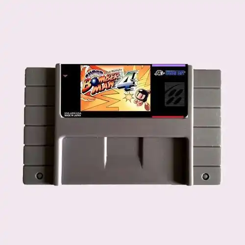 Tarjeta de juego Super Bomberman 4 NTSC, de alta calidad, gris, para jugador de la versión de EE. UU.
