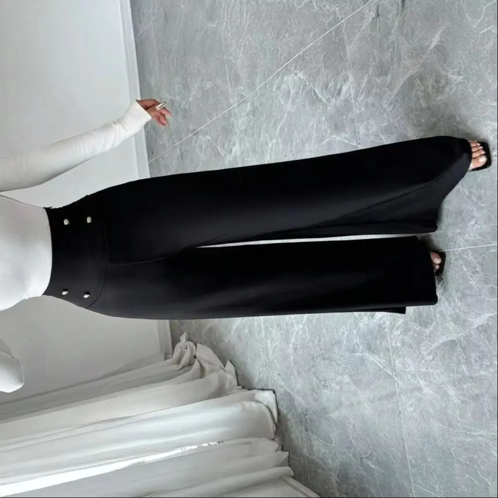 

Women Loose Fit Trousers Stylish Women's High Waist Wide Leg Pants with Pockets Elegant Office Lady Trousers for Women for Women