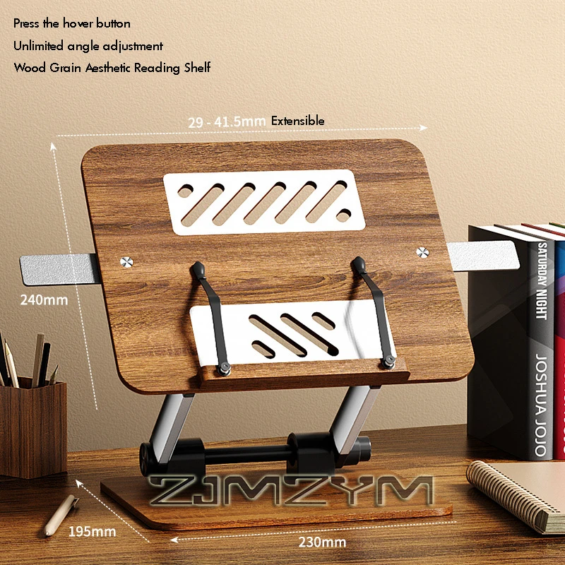 Hollow Black Walnut Wood Reading Stand for Children  Adjustable & Foldable Multi-Use Book & Laptop Holder