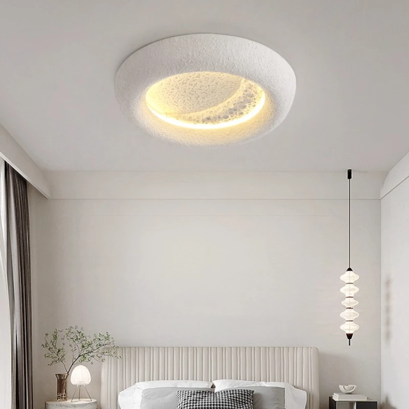 الشمال الحد الأدنى استدارة القمر الراتنج LED مصباح السقف الحديثة الإبداعية الفن غرفة نوم غرفة المعيشة الممر الممر الإضاءة الداخلية