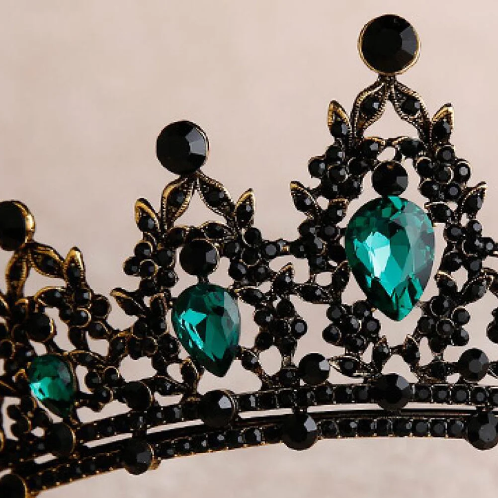 

1Pcs Vintage Large Rhinestone Crown Elegant Classic Tiara Hair Headwear for Wedding Prom Party Queen Accessory