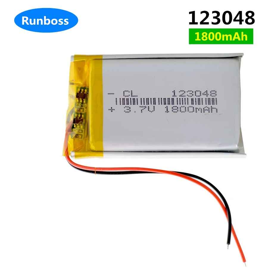 

1-5PCS 123048 3.7V 1800mAh Lithium Polymer LiPo Rechargeable Battery For Mp3 MP4 PAD DVD E-book bluetooth speaker LED light TWS