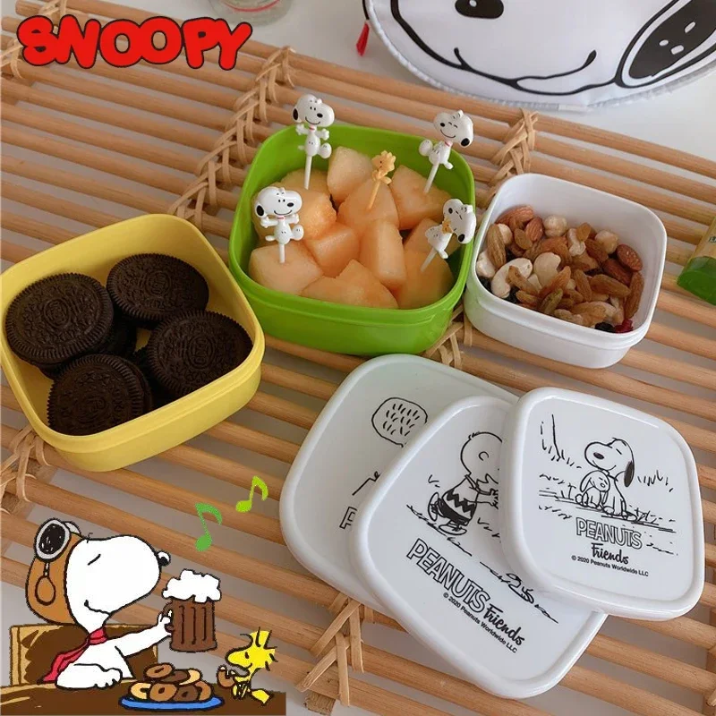 Snoopy Lunch Box Children Portable Bento Box Snack and Fruit Rice Ball Storage Box Kids School Office Supplies Food Container