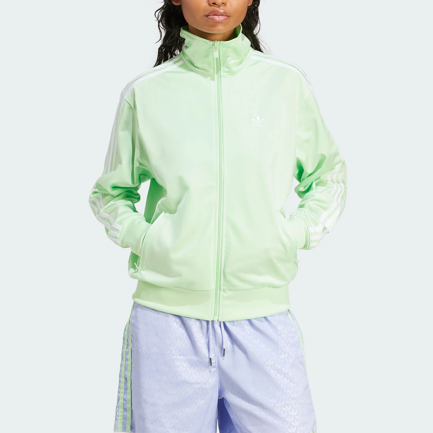 

Adidas подлинная женская свободная спортивная куртка с воротником-стойкой в три полоски IP0614