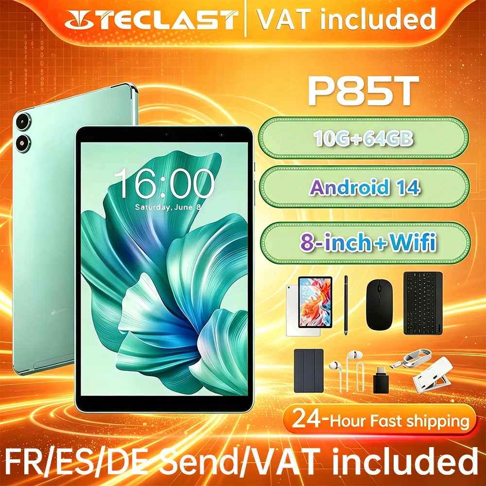 Teclast P85T 2026 Tablet Allwinner A523 8-Kern 1,8GHz 10GB (4GB+6GB) RAM 64GB ROM 8 Zoll 800×1280iPS WIFI5 4G 5000mAh Typ-C