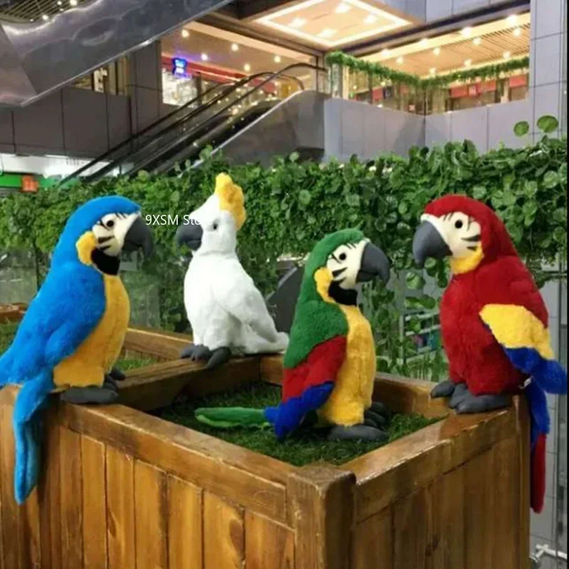 1pc Lifelike Parrot Plush Toys Soft Simulation Psittacidae Macaw Stuffed Toy Cute Wild Animals Birds Dolls Children Kids Gift