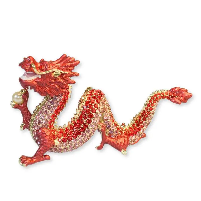 Metal enamel, art Chinese zodiac dragon home decoration