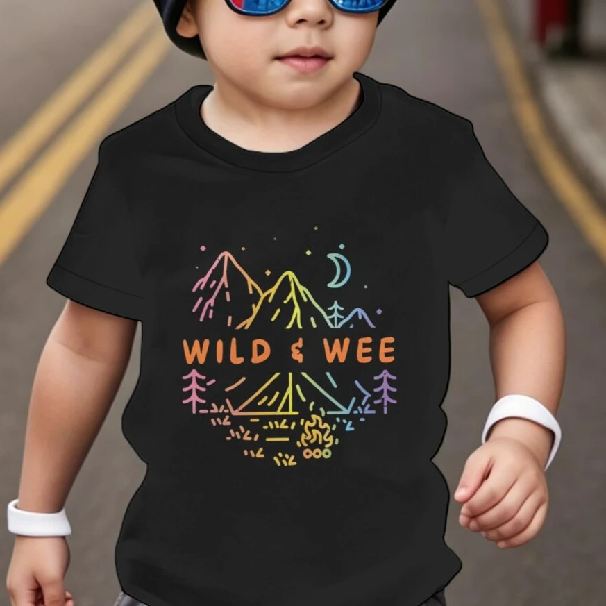 Outdoor Lover Gift Kids T-Shirt Baby Toddler Tshirt Cotton Adventure Tee Camping Casual Outdoor Kids Gift Children's Summer Top