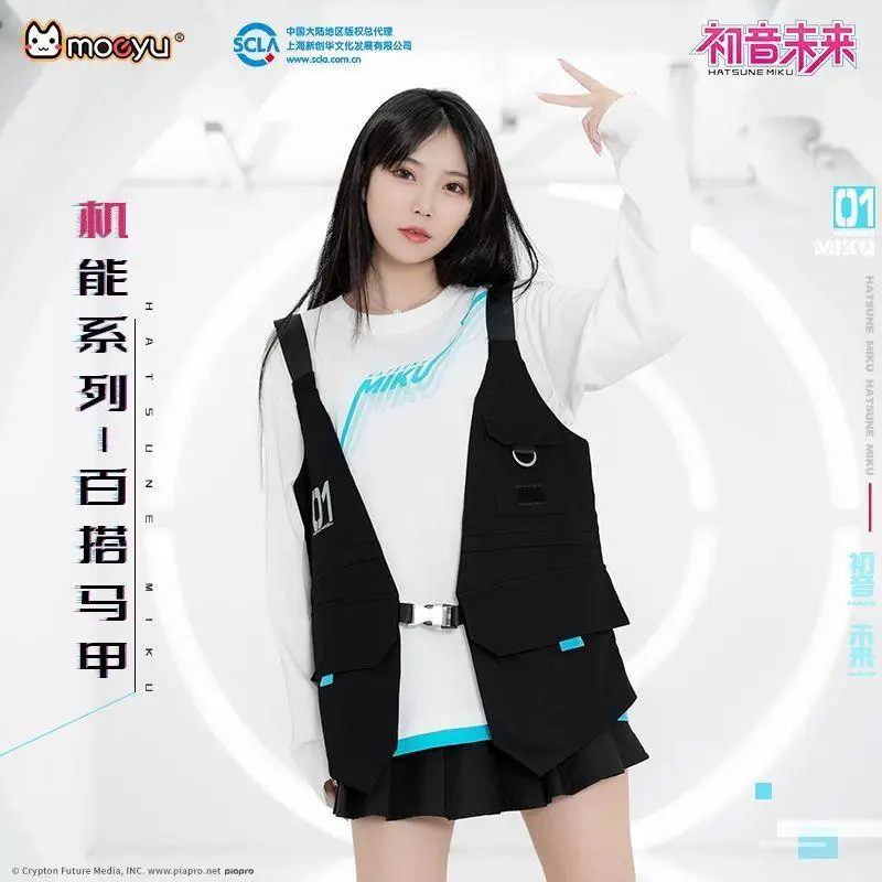 Anime Hatsune Miku Work Vest Cartoon Cute Men Women Fashion Handsome Printed Sleeveless Jacket Kawaii Outdoor Casual Sweatshirt