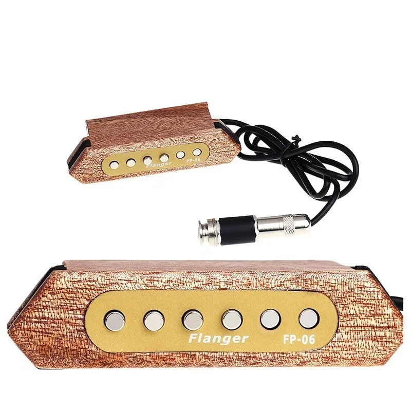 

FP-06 High Fidelity Magnetic Soundhole Pickup Transducer Wooden for 39"/40"/41"/42" Acoustic Guitar Music Amplifier