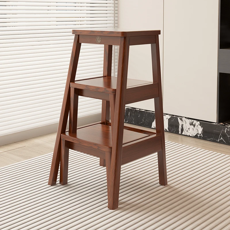 Табурет-лестница из цельного дерева, бытовая складная лестница