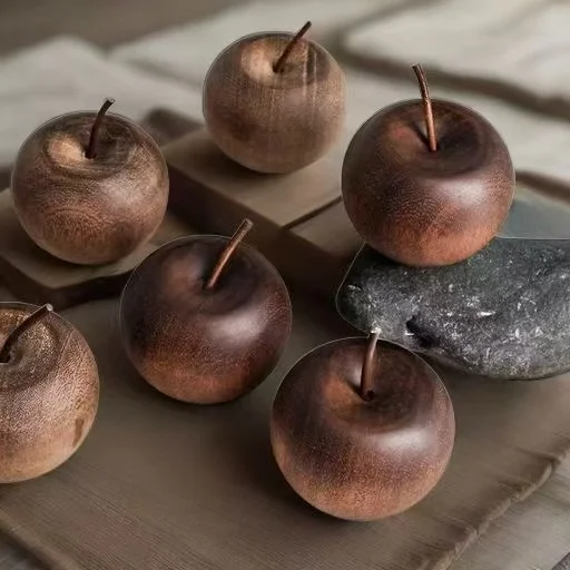 1pc Elegant Wooden Oil Diffuser - Apple/PEAR Style, No Heat, for Car/Bedroom/Bathroom, Natural Scent, Gift, Spa Home Decor