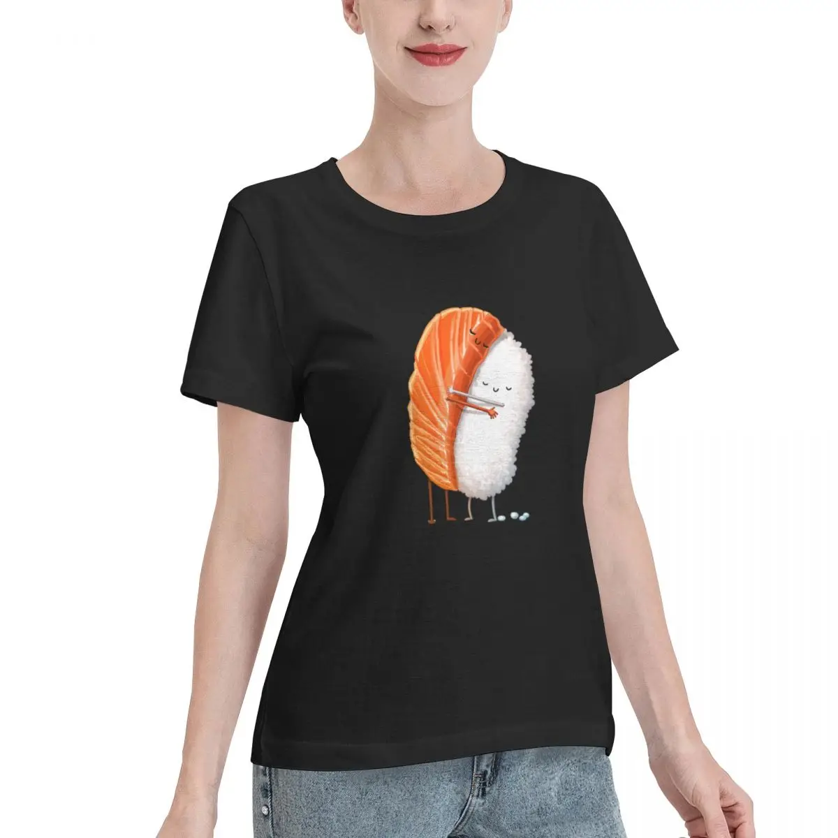 Excellent Craftsmanship Sushi Hug Women's T-shirt Classic Short Sleeve Casual Top