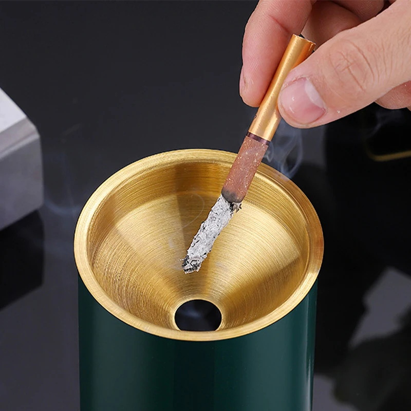 House Ashtray Round Windproof Stainless Steel Smokeless Cigar Ashtray Terrace Indoor Home Decoration Outdoor Ashtray Wholesale