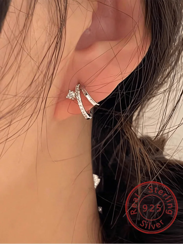 

925 Sterling Silver Fashionable Personalized Zircon Earrings For Women Anniversary Party Personalized High Quality Fine Jewelry