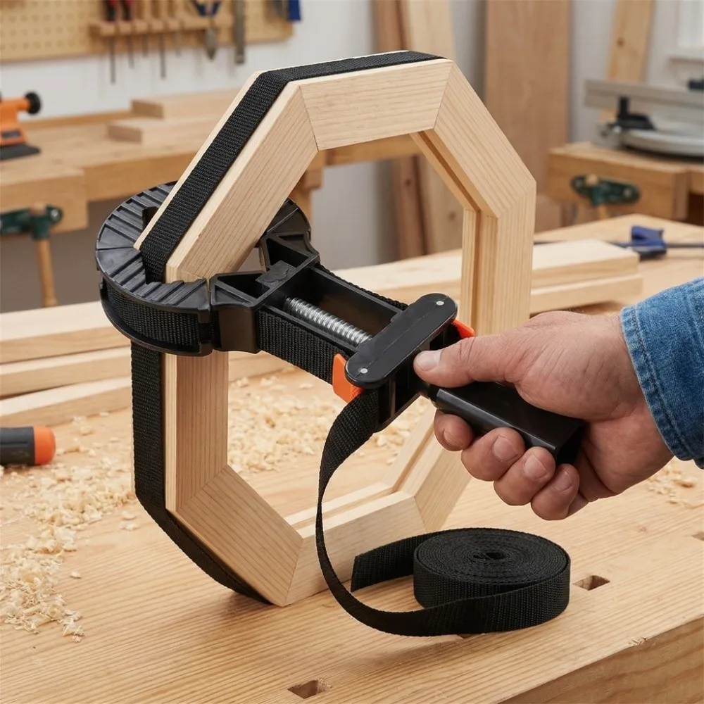 Quick Adjust Multifunctional Band Clamp Polygon Sturdy Woodworking Clamp Adjustable Durable Fixing Tool Panel Bonding