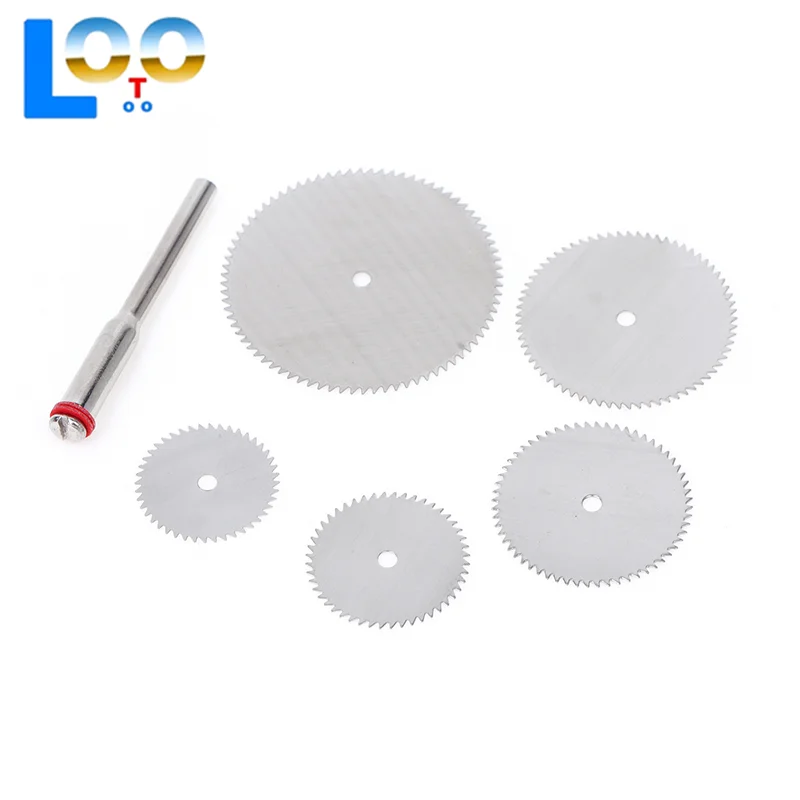 6Pcs/set Stainless Steel Slice Metal Cutting Disc With 1 Mandre For Rotary Tools 16 18 22 25 32mm Cutting Disc Hand Tools