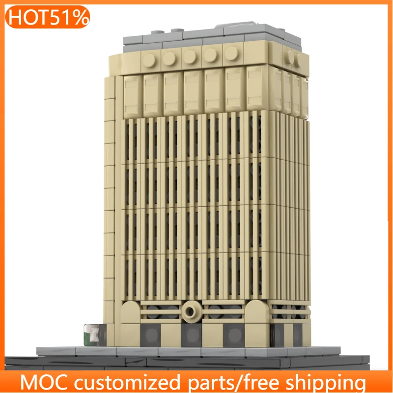 

323 детали: Треугольный небоскреб MOC, модульный конструктор, креативный дизайн, простой DIY-набор, игрушка-подарок для мальчиков на праздник