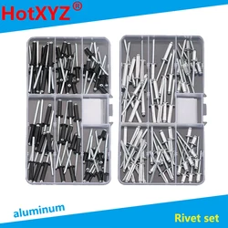 Aluminum Self Plugging Open End Dome Head Pop Blind Rivets Assortment Kit Set Sheet Metal, Automotive Duct Work and Rivet Gun