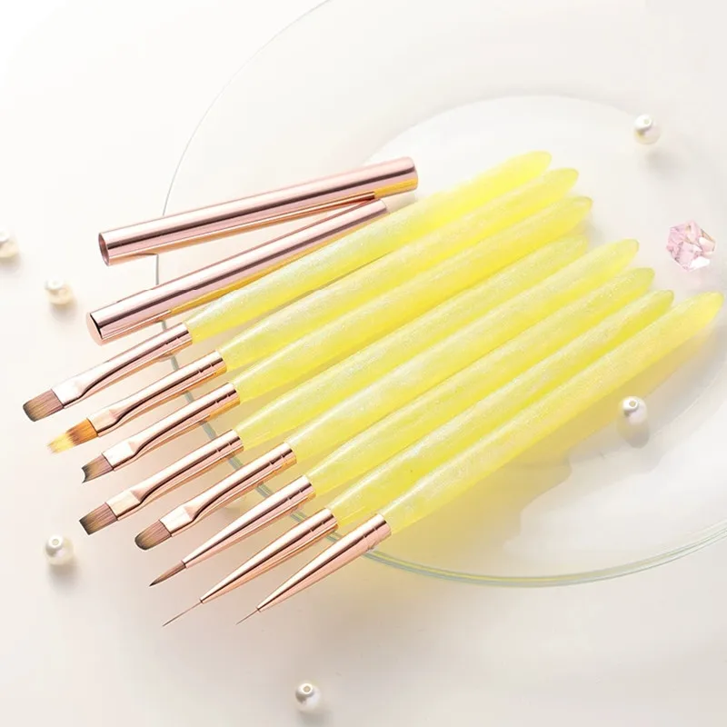 1 pz pennello per unghie Nylon capelli Nail Art pennello Liner pennello pennello per pittura per unghie pennello per smalto in polvere di Gel UV acrilico