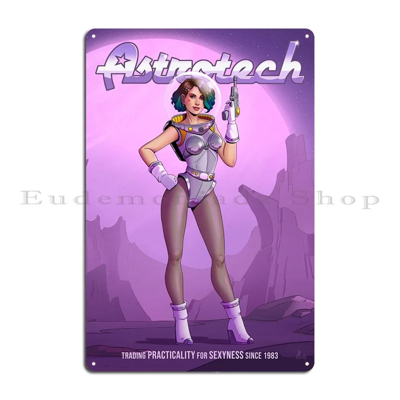 Astro Pinup 8 Metal Plaque Poster Designing Party Custom Kitchen Living Room Tin Sign Poster