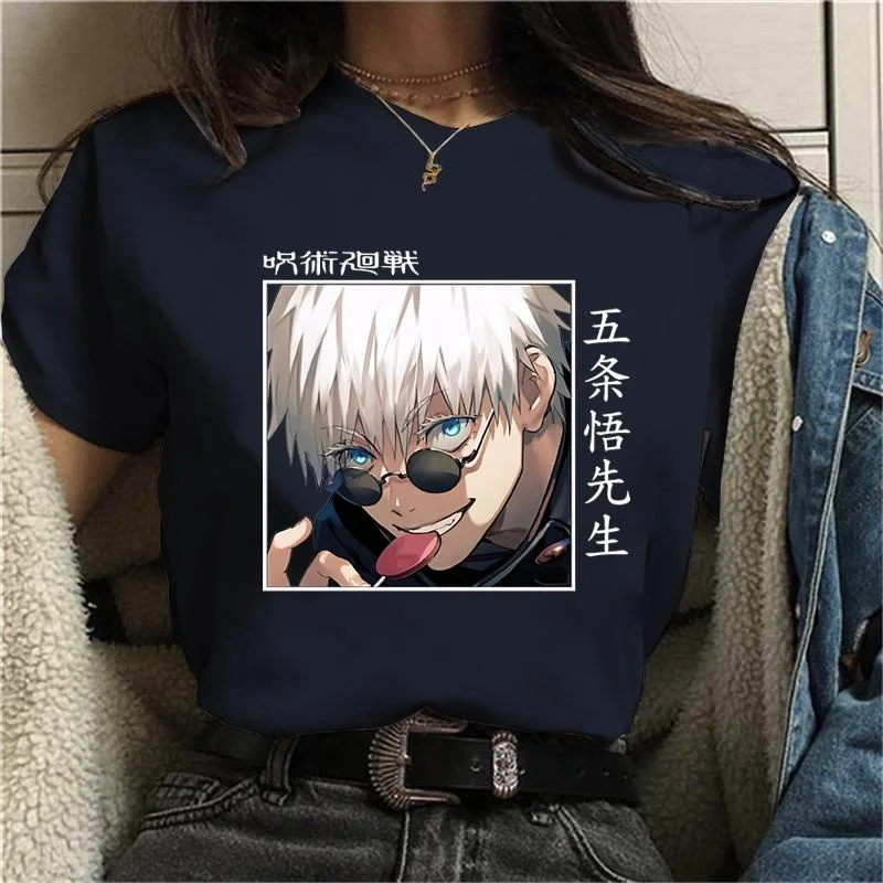 New Anime T Shirt Cool Gojo Satoru Printed Round Neck Short Sleeve Men/Women Fashion Casual Loose Tee Tops