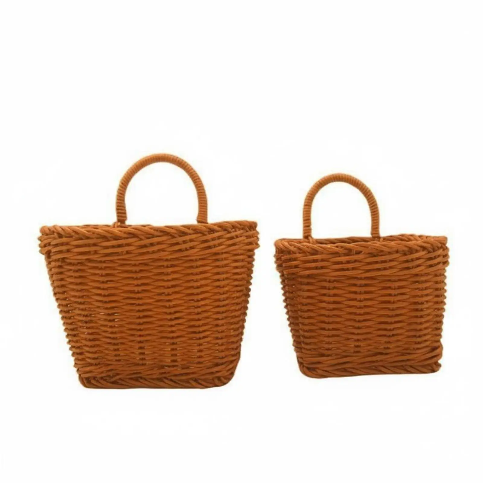Storage Basket Wall Hanging Wicker Organizer for Pantry Kitchen Cabinet Onions Garlic Ginger Holder Breathable PP Rattan Basket