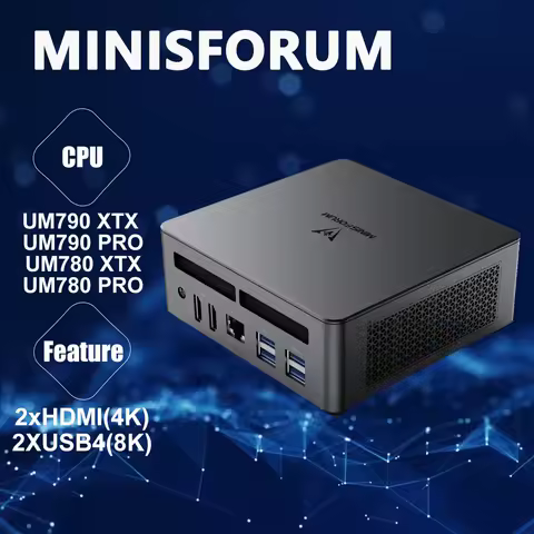 MINISFORUM UM790 Pro XTX Gaming Mini PC AMD Ryzen 9 7940HS Ryzen 9 8945HS 7 8845HS 2*DDR5 Cold Wave 2.0 2*PCIE4.0 WiFi 6E BT5.2