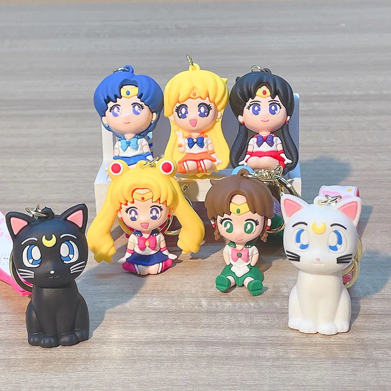 Sailor Moon Anime Keychain Phone Chain Key Lanyard Schoolbag Decoration Kawaii Bag Key Chain Jewelry Gifts - view 2